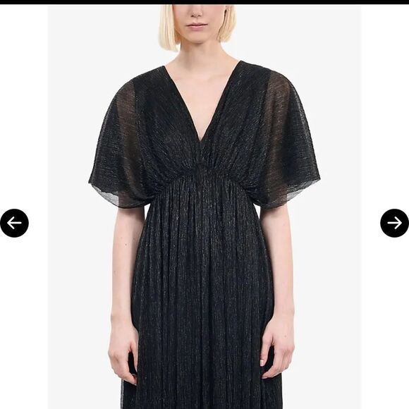 $265 The Kooples V-Neck Woven Maxi Dress NWOT Size XS - Picture 10 of 15